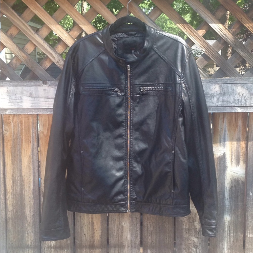 Men's faux leather motorcycle jacket